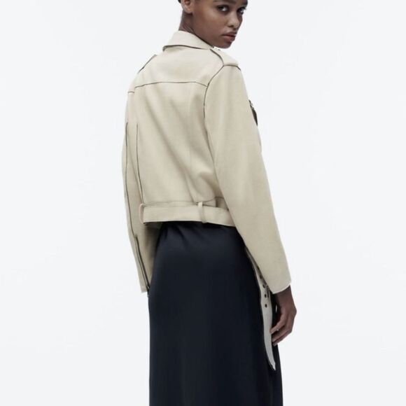 Zara Moto Faux Suede Moto Jacket - Picture 4 of 16